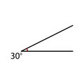 Angle icon. Mathematic corner 30 degree.