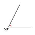Angle icon. Mathematic corner 60 degree.