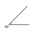 Angle icon. Mathematic corner 45 degree.