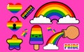 Cute rainbow Lgbt stickers pack
