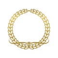 Laurel wreath gold emblem. Greek olive branch. Royalty Free Stock Photo