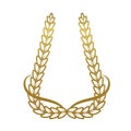 Laurel wreath gold emblem. Greek olive branch. Royalty Free Stock Photo