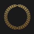 Laurel wreath gold emblem. Greek olive branch. Royalty Free Stock Photo