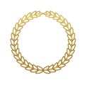 Laurel wreath gold emblem. Greek olive branch. Royalty Free Stock Photo