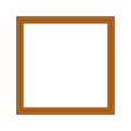 Photo frame. Wooden square mockup. Realistic empty brown photoframe. Royalty Free Stock Photo