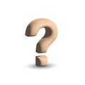 3D wood question sign icon illustration Royalty Free Stock Photo