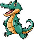 Cartoon funny crocodile posing on white background Royalty Free Stock Photo