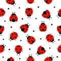 Ladybug seamless pattern. Royalty Free Stock Photo