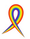 Rainbow ribbon. LGBT support symbol and flag. Vector illustration. Royalty Free Stock Photo