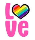 Love - LGBT pride slogan against discrimination Royalty Free Stock Photo