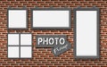 Collection of Photo frames with nuts and bolts Royalty Free Stock Photo