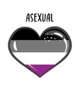 Asexual heart symbol - Rainbow heart sticker Pride Banner. LGBT Flag colors.