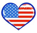 Independence Day USA with heart American flag. Royalty Free Stock Photo