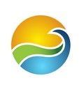 Sea and sun season image logo