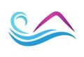 Sea and sun season image logo