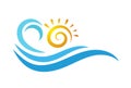 Sea and sun season image logo