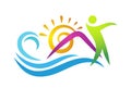 Sea and sun season image logo