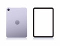 Ipad Mini Tablet concept back and front blank display mockup set realistic illustration vector Royalty Free Stock Photo