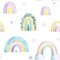 Cute unicorns collection. Seamless lovely texture