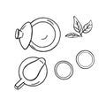 Chinese Tea ware doodle illustration