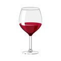 Glass of red wine isolated. Sweet alcoholic drink icon.