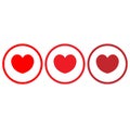 Love vector with 3 types of red color inside the circle Royalty Free Stock Photo