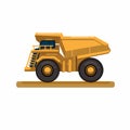 Mining dump truck in side view cartoon illustration vector Royalty Free Stock Photo