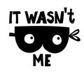 It was not me - Scandinavian style funny design for clothes. quote with burglar mask, pajama, invitation, banner.