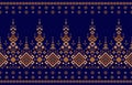 Blue Ethnic patterns. Patola, Sari,Knitwear, Ikat. Traditional Geometric Pixel pattern.