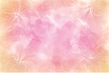 Pink and peach watercolor background with white flower outlines