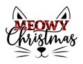 We wish you a Meowy merry Christmas - Cat calligraphy phrase for Christmas. Royalty Free Stock Photo