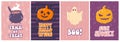 Halloween greeting cards, posters, prints with quotes and doodles