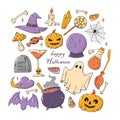 Halloween doodles, clipart, elements