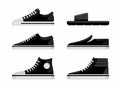 Shoes sneakers with sandal model variation collection set illustration vector Royalty Free Stock Photo