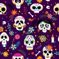 Dia de los Muertos Day of the dead Cute doodle design. Royalty Free Stock Photo