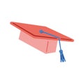 Illustration of graduation cap. Cartoon of graduation cap. Basic elements of education design.