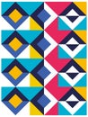 Background with a triangular pattern with a regular pattern resembling colorful rhombuses