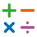 Mathematical symbols. Full color calculator icon for calculator UI Royalty Free Stock Photo