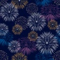 Bright multicolored fireworks seamless pattern. Abstract background Royalty Free Stock Photo