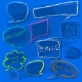 Vector word bubbles on a blackboard Royalty Free Stock Photo