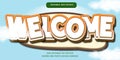 Welcome green white text effect, editable font style