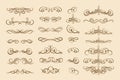 Calligraphic Design Elements, Dividers and Dashes Royalty Free Stock Photo