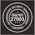\'ISO 27001 CERTIFIED\' VECTOR ICON. Royalty Free Stock Photo