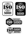 iso 50001 certified vector icon set,