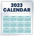 Classic monthly calendar for 2023. Calendar in the style