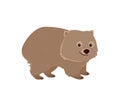 Wombat. Cute funny Australian animal. Vector cartoon flat illustration. Royalty Free Stock Photo
