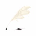 Feather pen ink writing tool symbol cartoon illustration vector Royalty Free Stock Photo