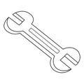 Spanner outline vector on white background Royalty Free Stock Photo