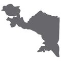 Map of Papua island, a province of Indonesia. Simple flat gray icon on white background.