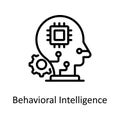 Behavioral Intelligence vector outline Icon Design illustration. Artificial Intelligence Symbol on White background EPS 10 File